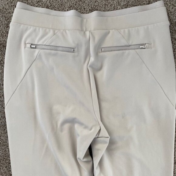 ATHLETA Venice High Rise Pintuck Cropped Pants Ivory Medium - Picture 8 of 11